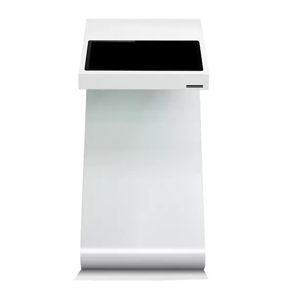 Kiosque d'information interactif en forme de S